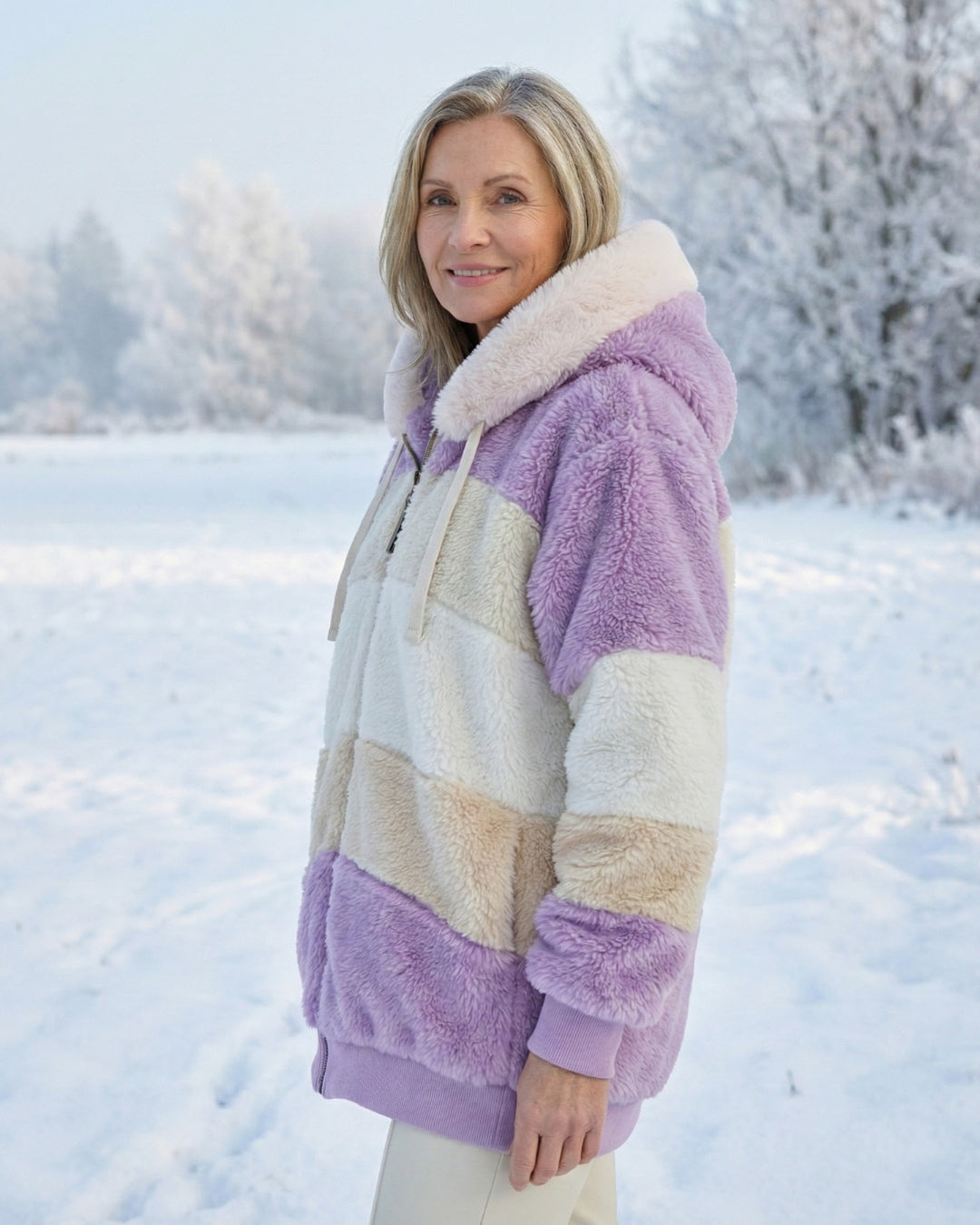 Manon | Veste Colorblock Peluche