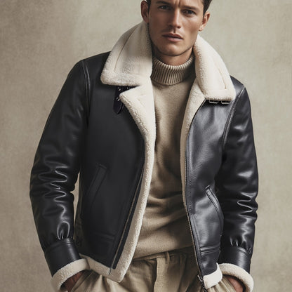Clara | Blouson Aviateur en Cuir Doublé