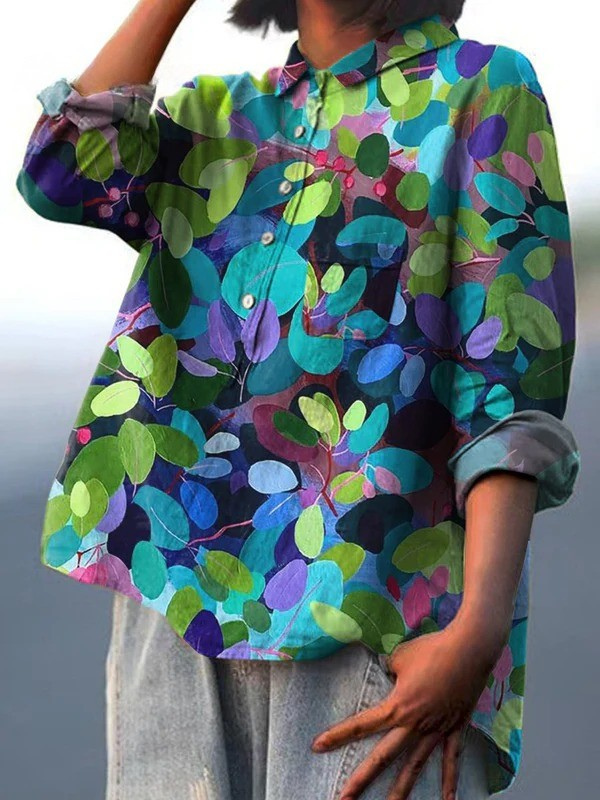 Océane | Chemise Imprimée Forêt d'Été