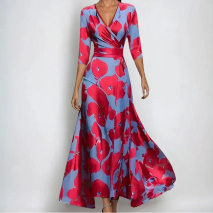 Lucia | Luxe Floral Robe Portefeuille