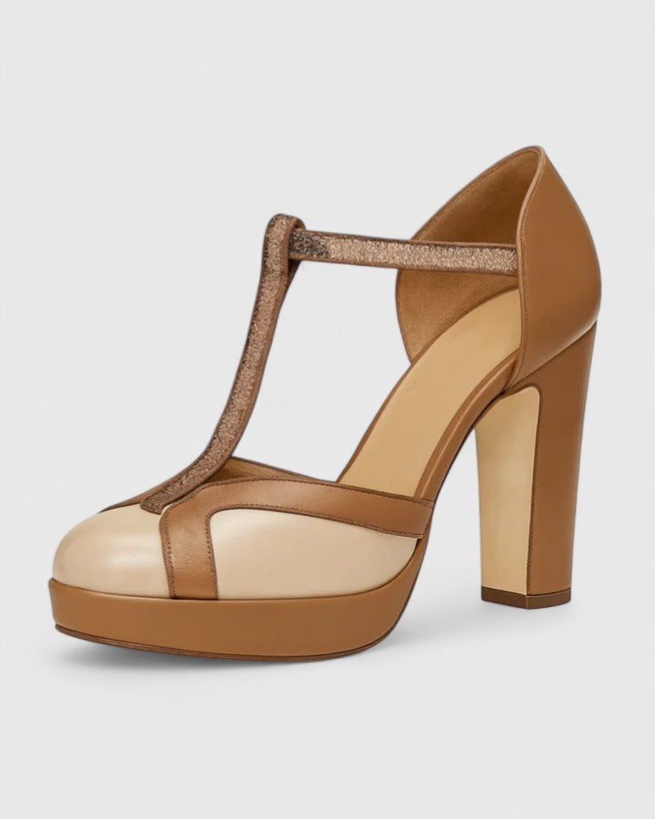 Genevieve | Bride en T Talon Blocs