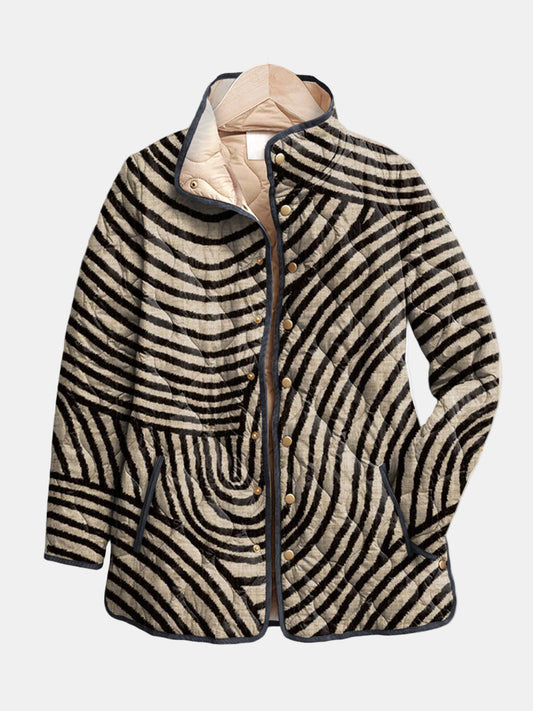 Camille | Veste Matelassée Motif Cercles Rétro