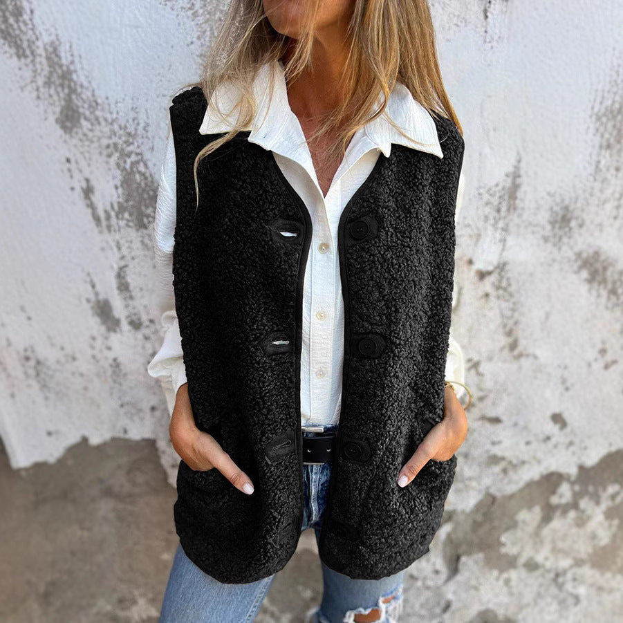 Chloé | Gilet Court Boutonné en Peluche