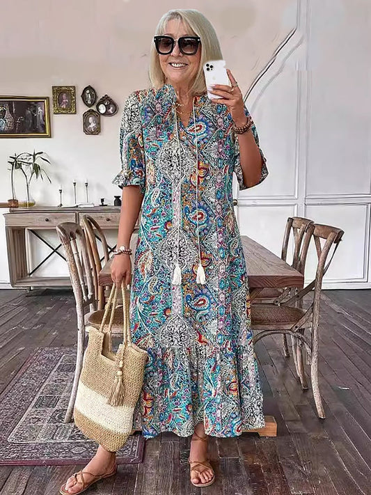 Aria | Bohème Mi-Longue Lacé Robe