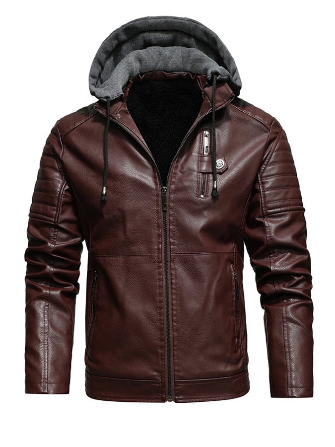 Bastien | Veste Cuir Synthétique à Capuche