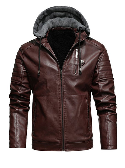 Bastien | Veste Cuir Synthétique à Capuche