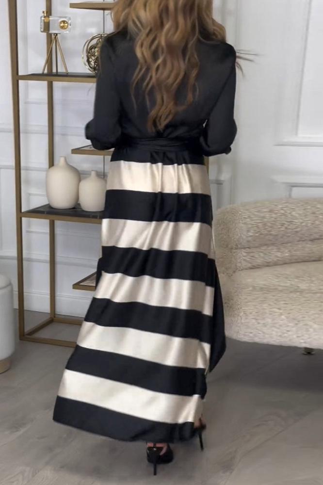 Camila | Long Rayé Robe Longue