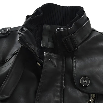 Romain | Manteau Long en Cuir Élégant
