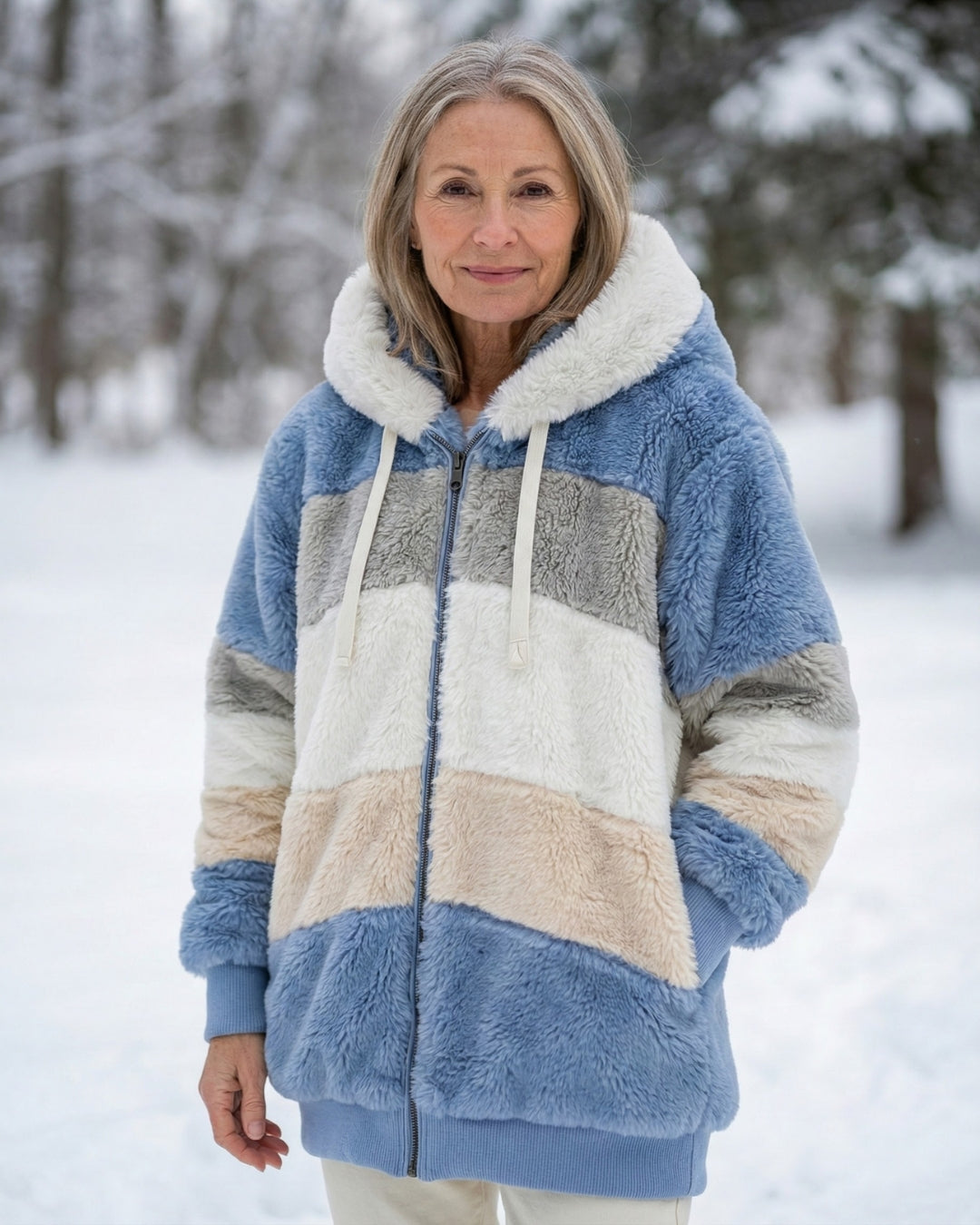 Manon | Veste Colorblock Peluche