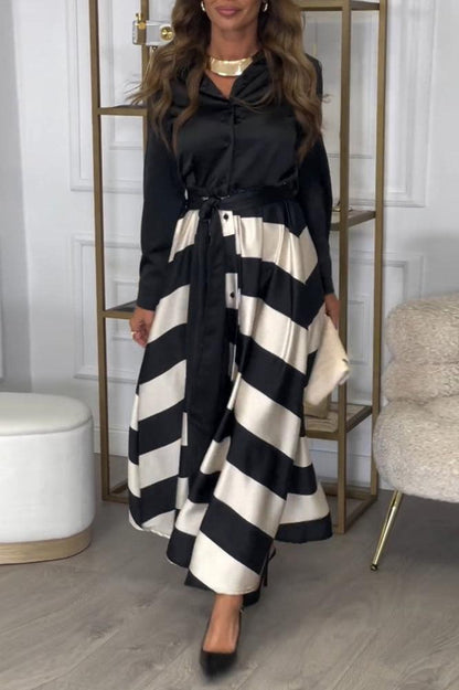 Camila | Long Rayé Robe Longue