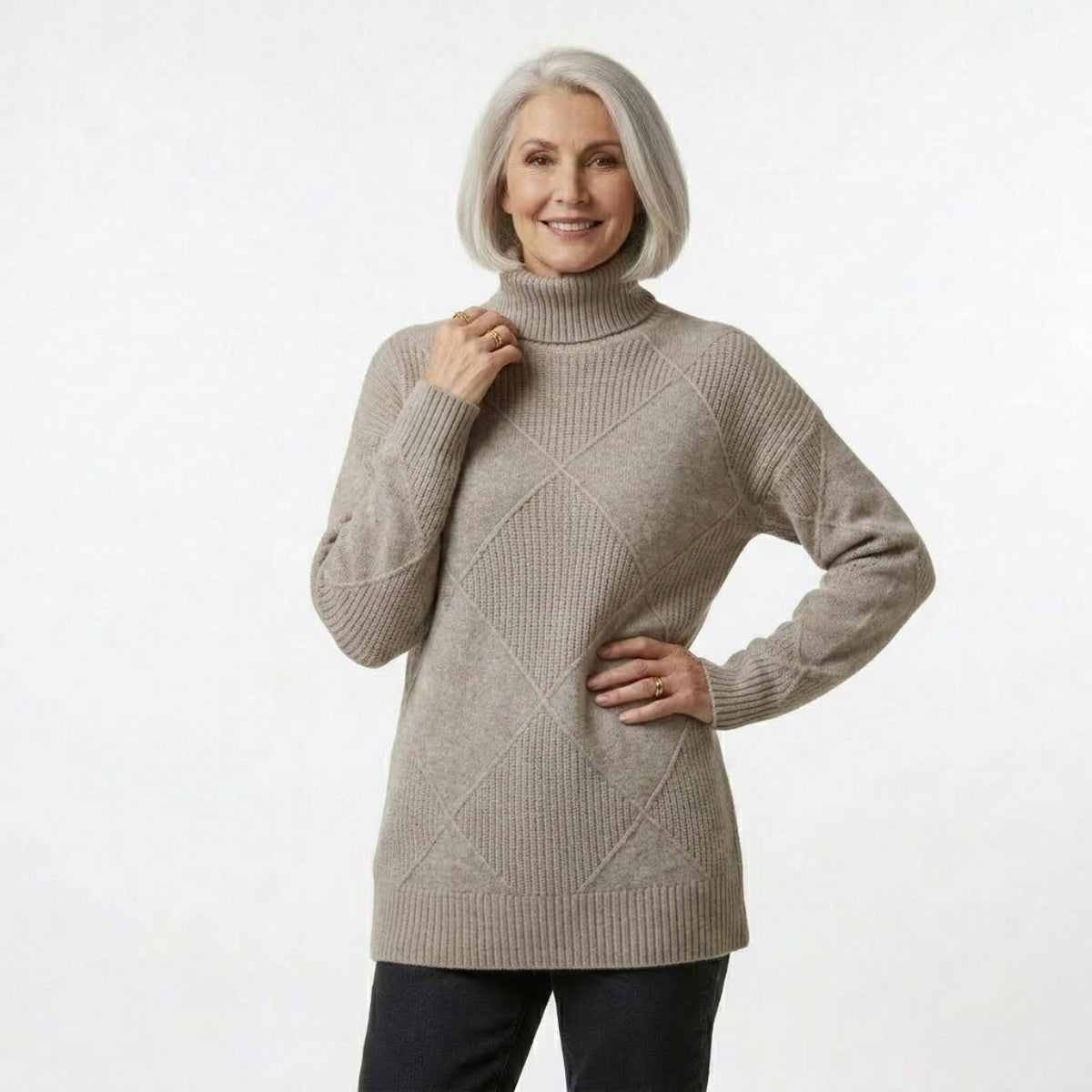 Helena | Texturé Col Roulé Pull