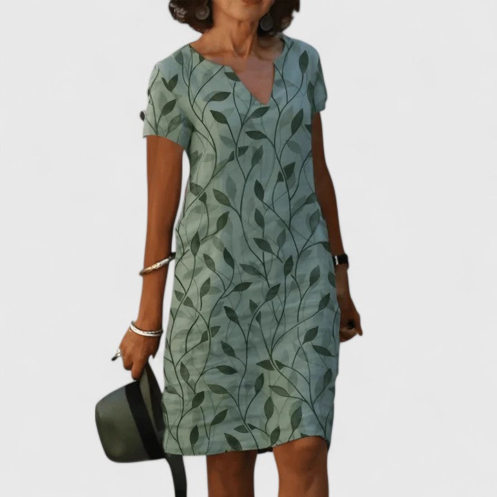 Isla | Coton Feuille Print Robe