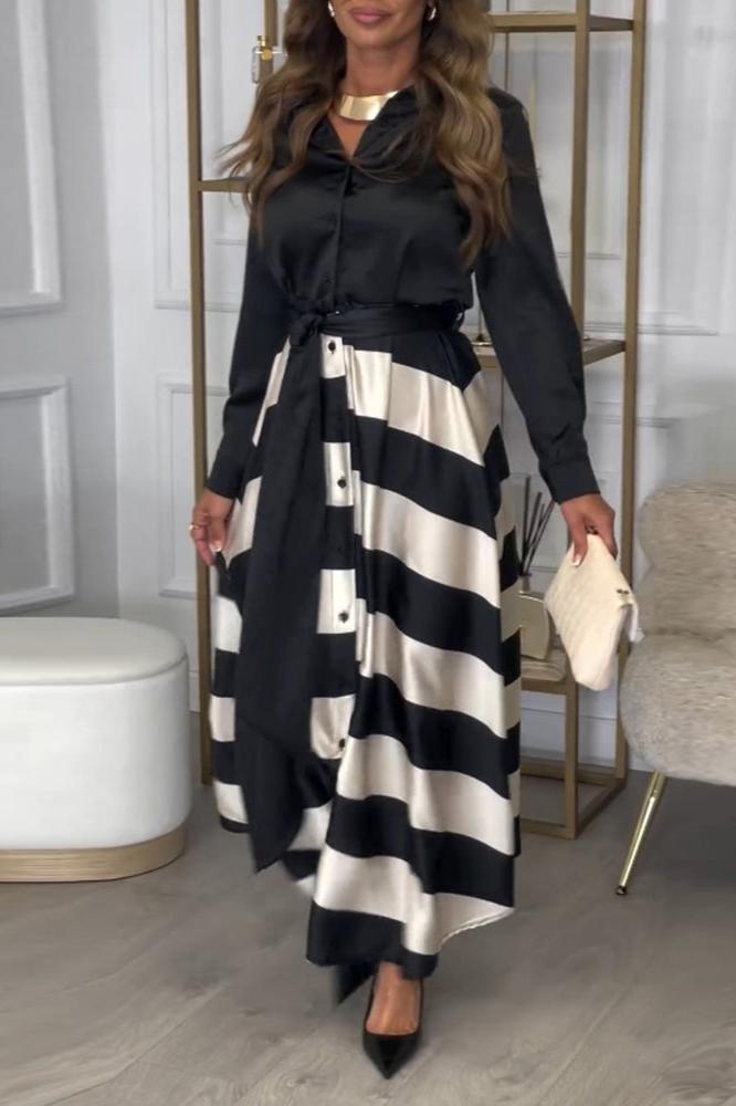 Camila | Long Rayé Robe Longue