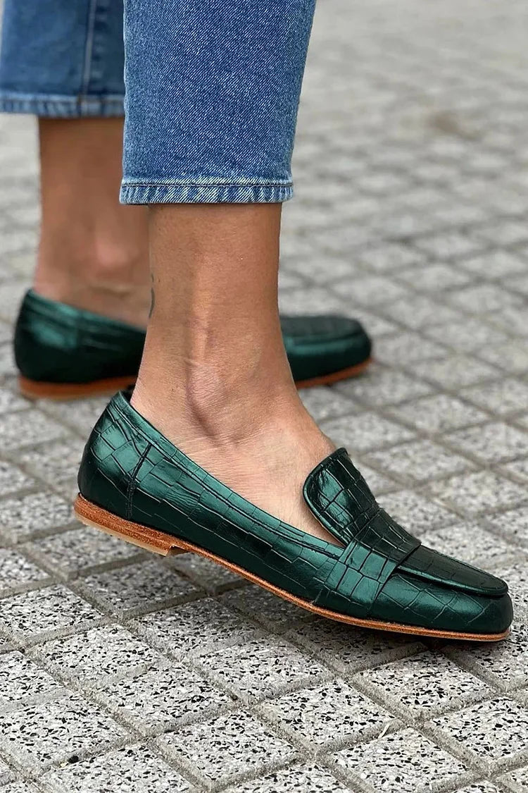 Lila | Crocodile Effect Mocassin