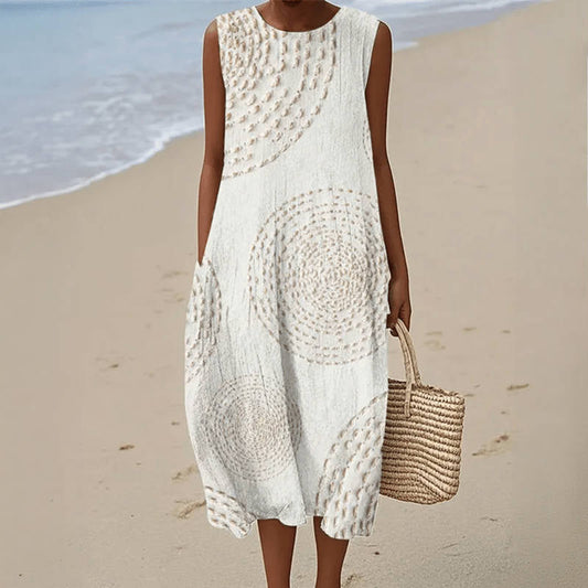 Margot | Robe Midi Imprimée Sans Manches