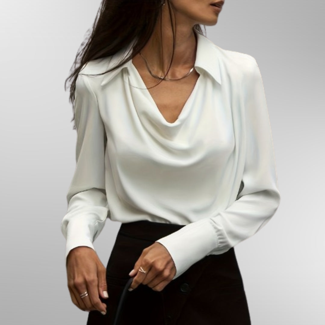 Evelyn | Drapé Satin Blouse
