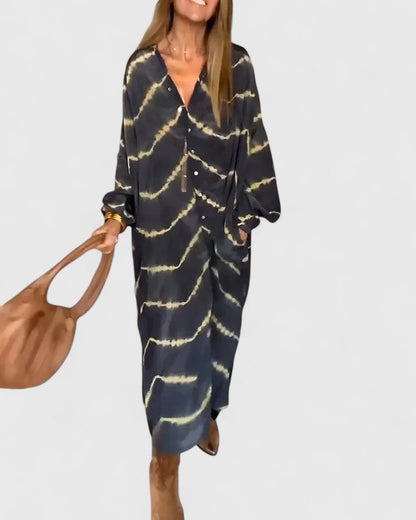 Isabella | Fluide Rayé Robe Longue