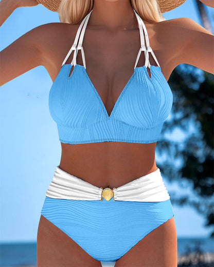 Amélie | Maillot Taille Haute Double Sangles Contrastées