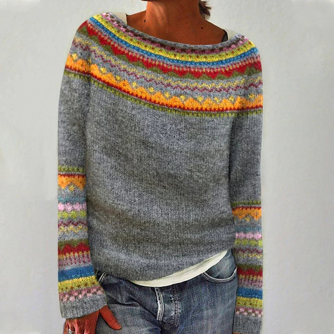 Léa | Pull Tricoté Rétro Scandinave