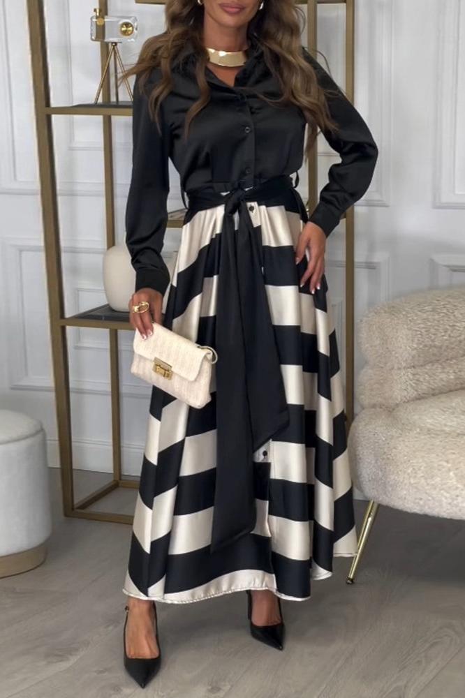 Camila | Long Rayé Robe Longue