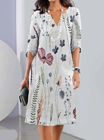 Isabella | Floral Layered Robe Mi-Longue