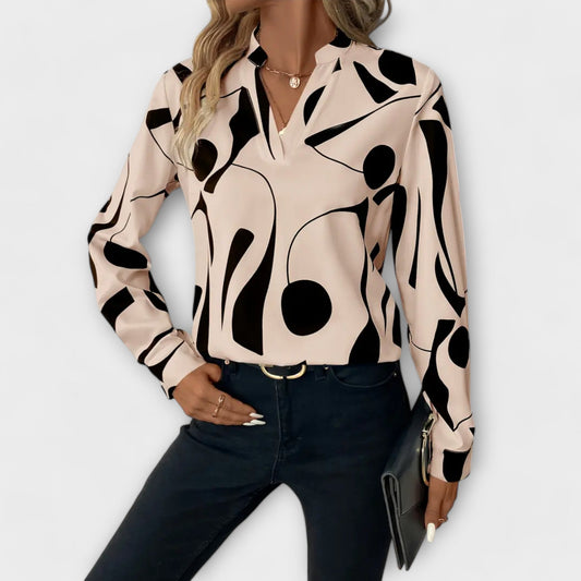 Zara | Imprimé Abstrait Manches Longues Blouse