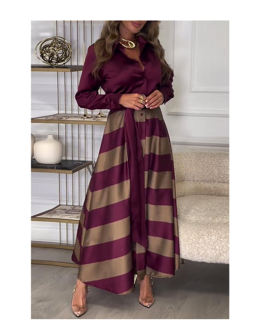 Camila | Long Rayé Robe Longue