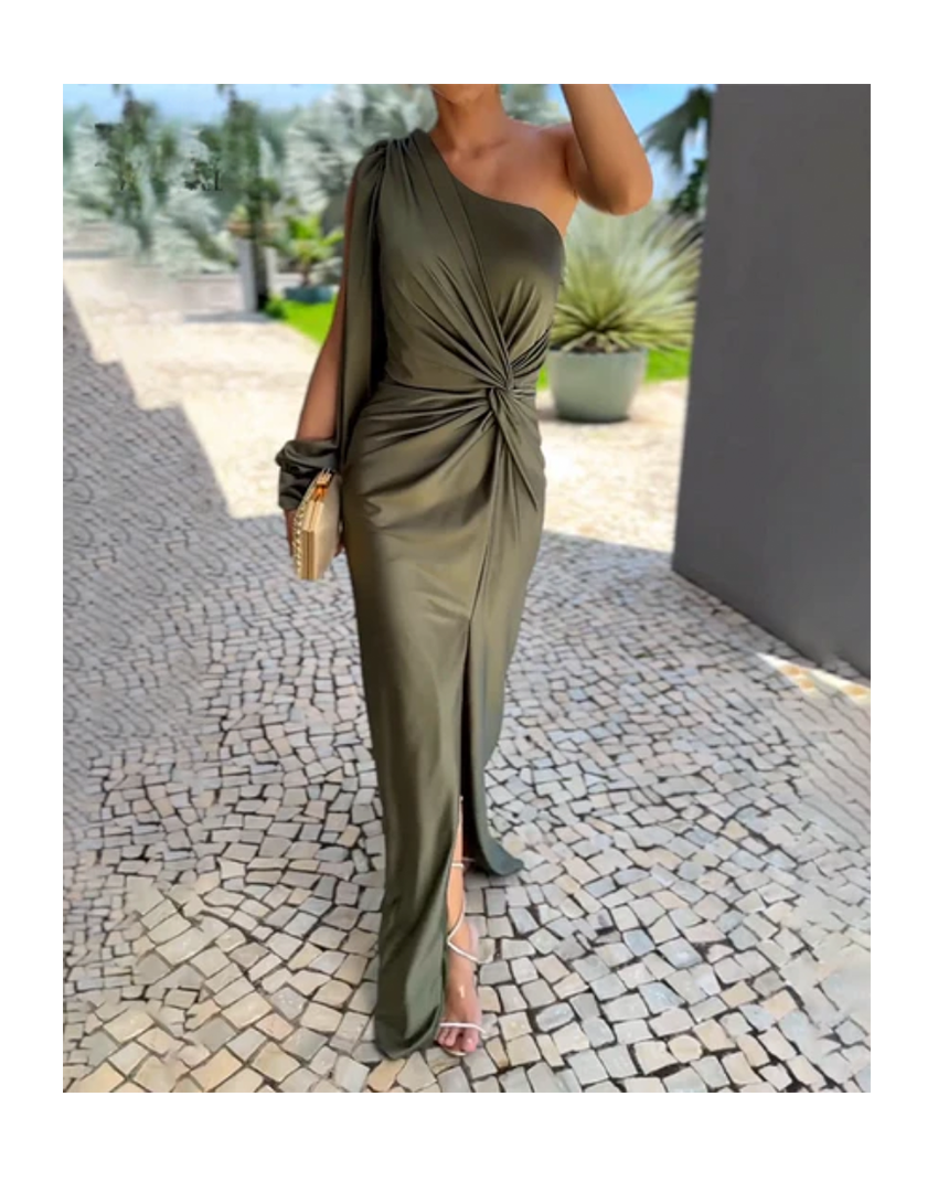 Elena | Drapé Robe Mi-Longue