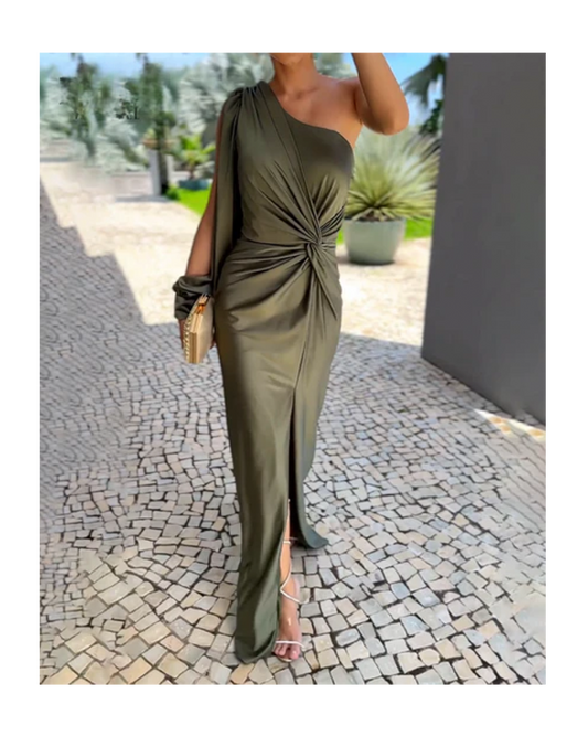 Elena | Drapé Robe Mi-Longue