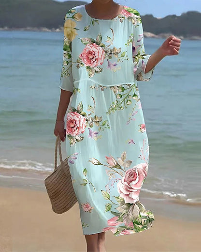 Margot | Robe Florale Coucher de Soleil
