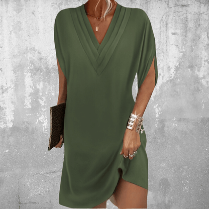 Thalia | Flattering Col en V Robe Droite