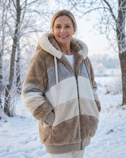 Manon | Veste Colorblock Peluche