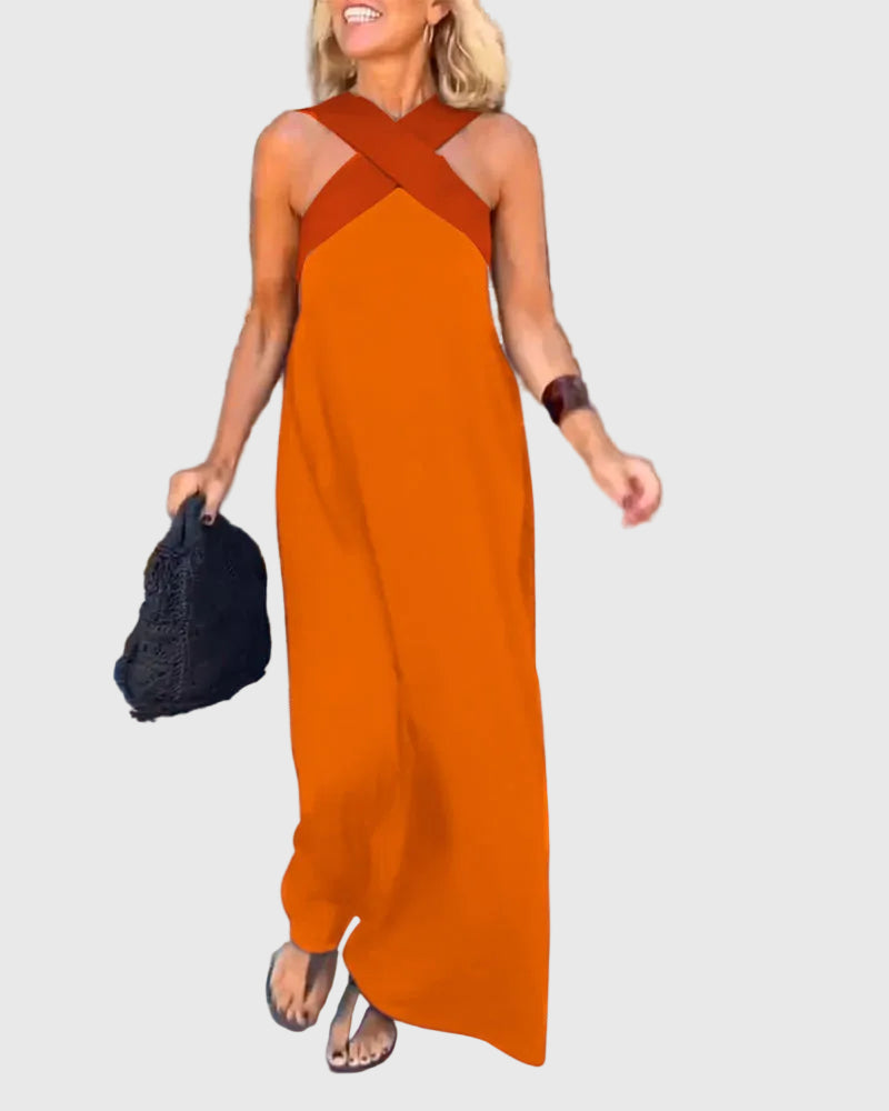 Juliette | Robe Maxi Croisée Fluide