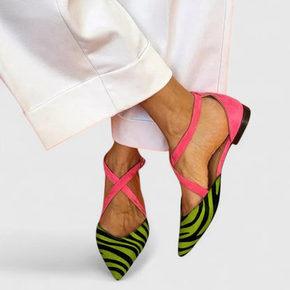 Zara | Zebra Print Cross-Bride Sandales