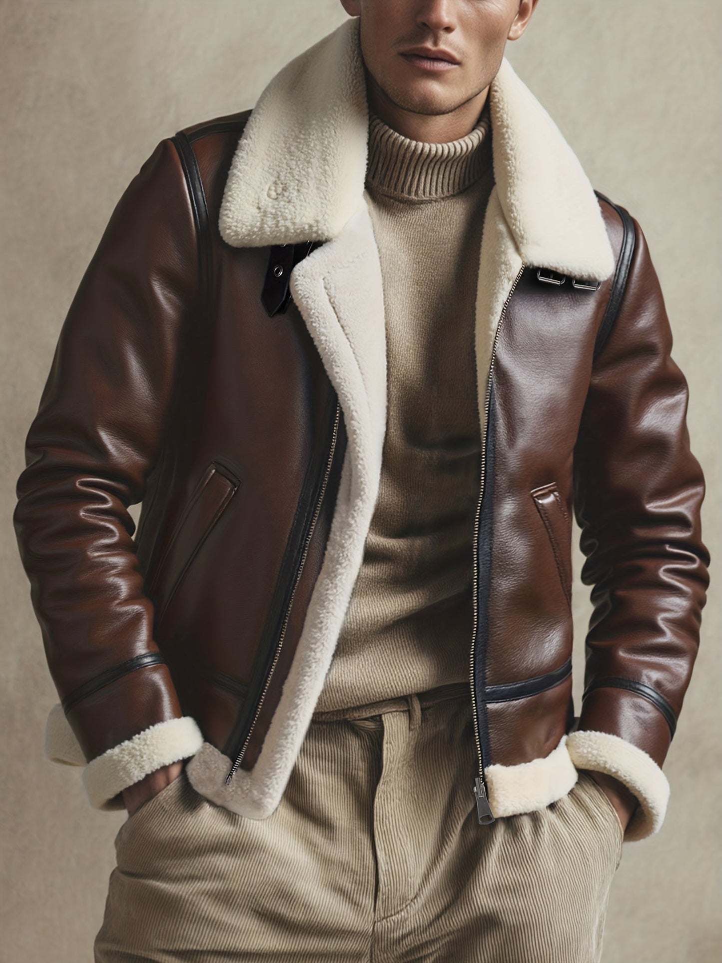 Clara | Blouson Aviateur en Cuir Doublé