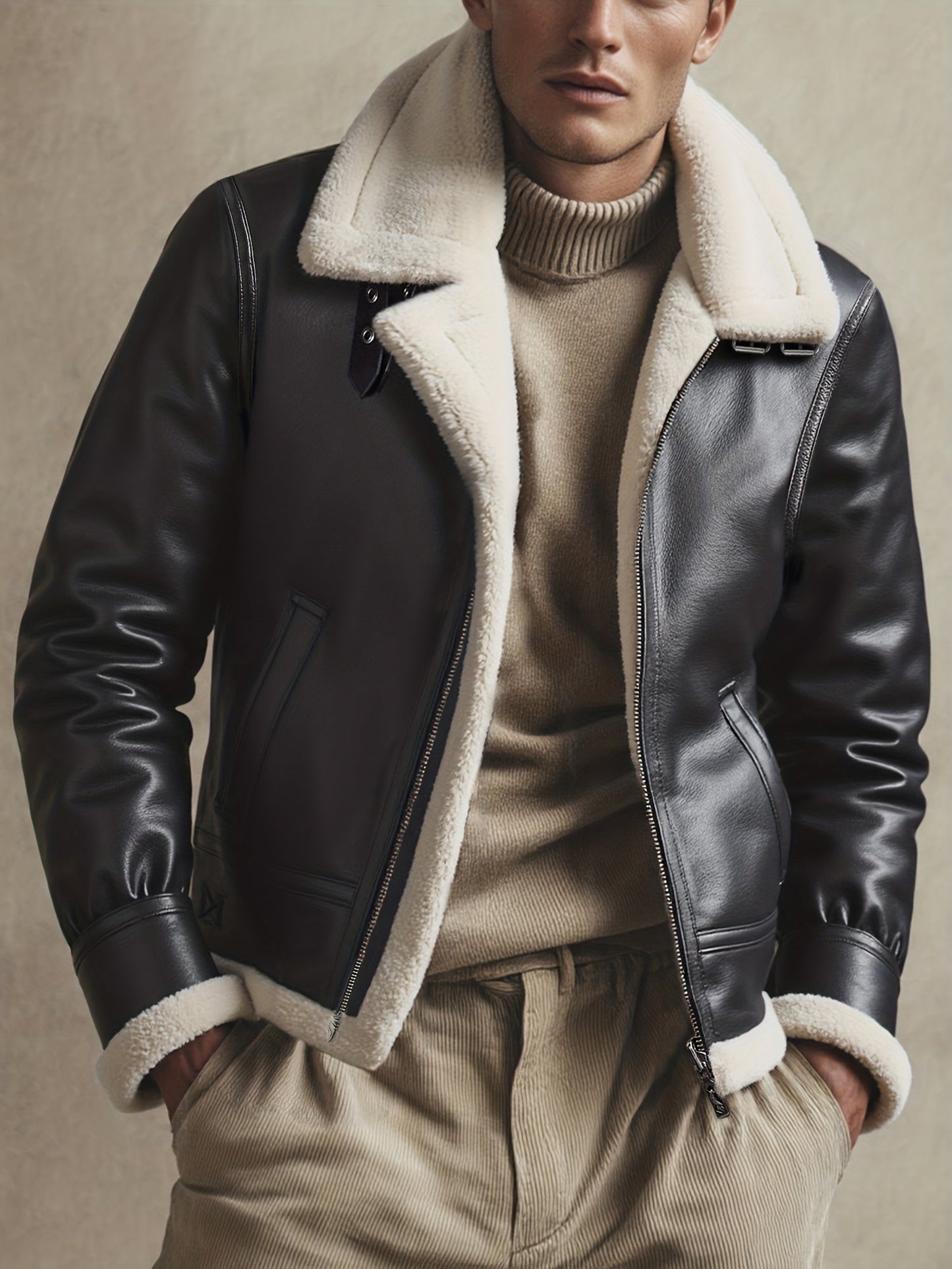 Clara | Blouson Aviateur en Cuir Doublé