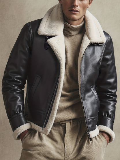 Clara | Blouson Aviateur en Cuir Doublé