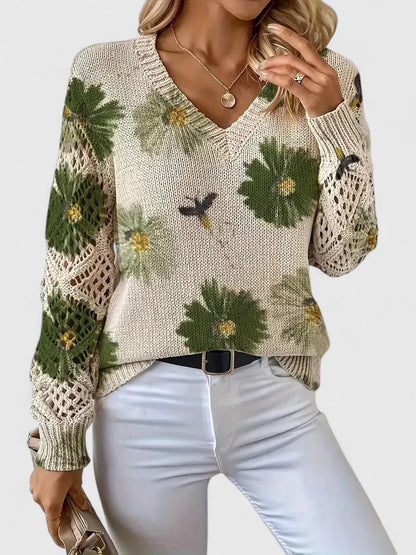 Aurélie | Élégant sweater with floral design