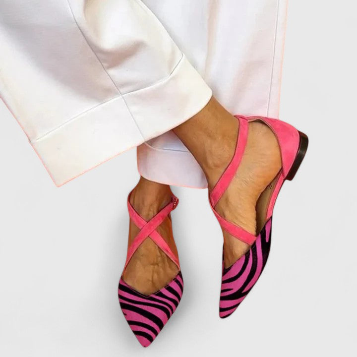 Zara | Zebra Print Cross-Bride Sandales