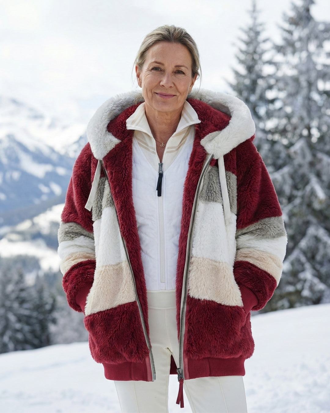 Manon | Veste Colorblock Peluche