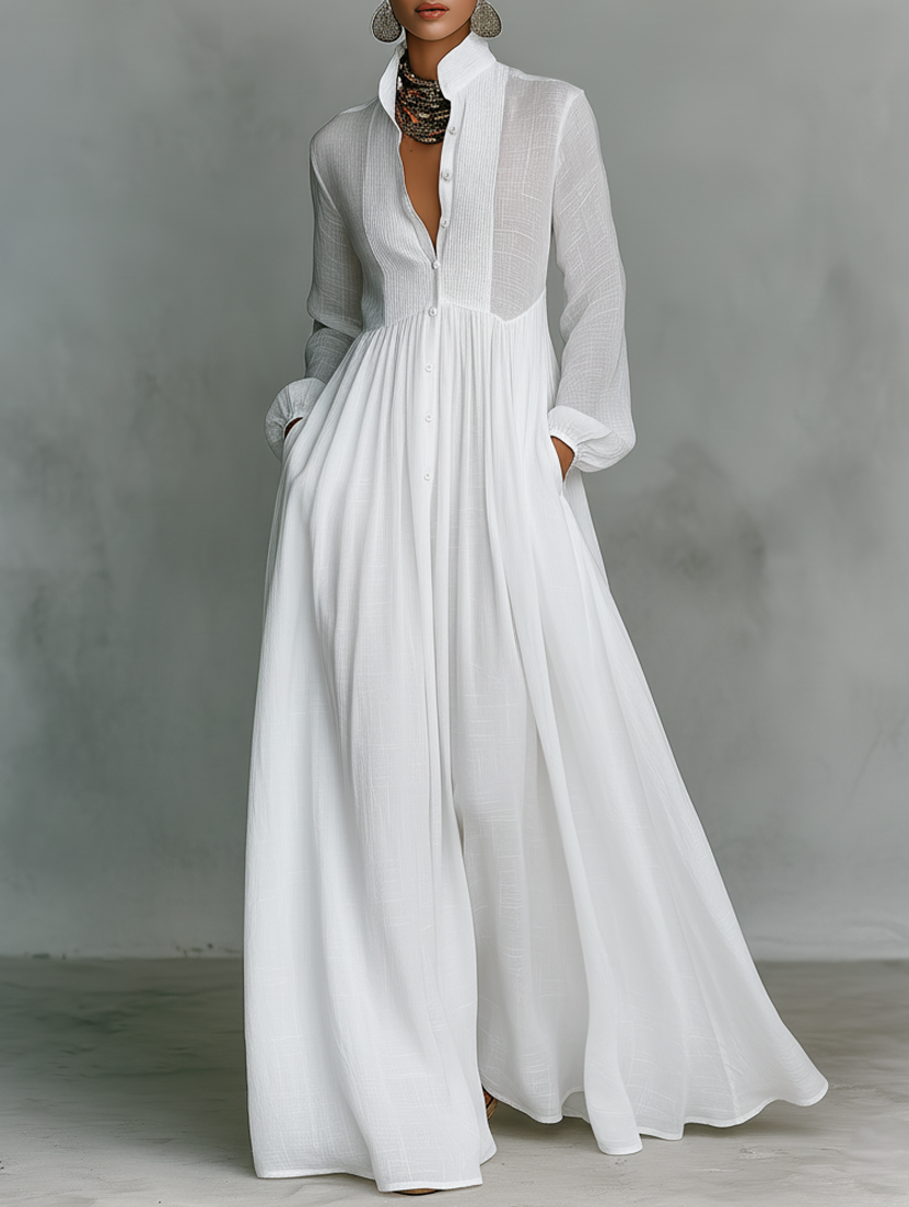 Sophia | Longue Coton-Lin Robe