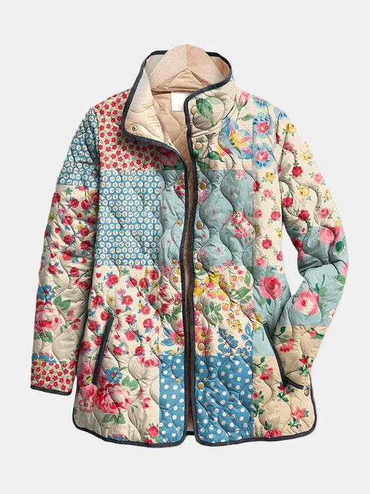Éline | Veste Matelassée à Motifs Floraux