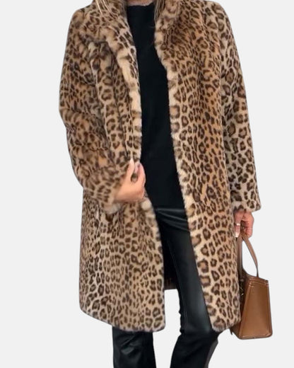 Élodie | Manteau Long à Imprimé Léopard