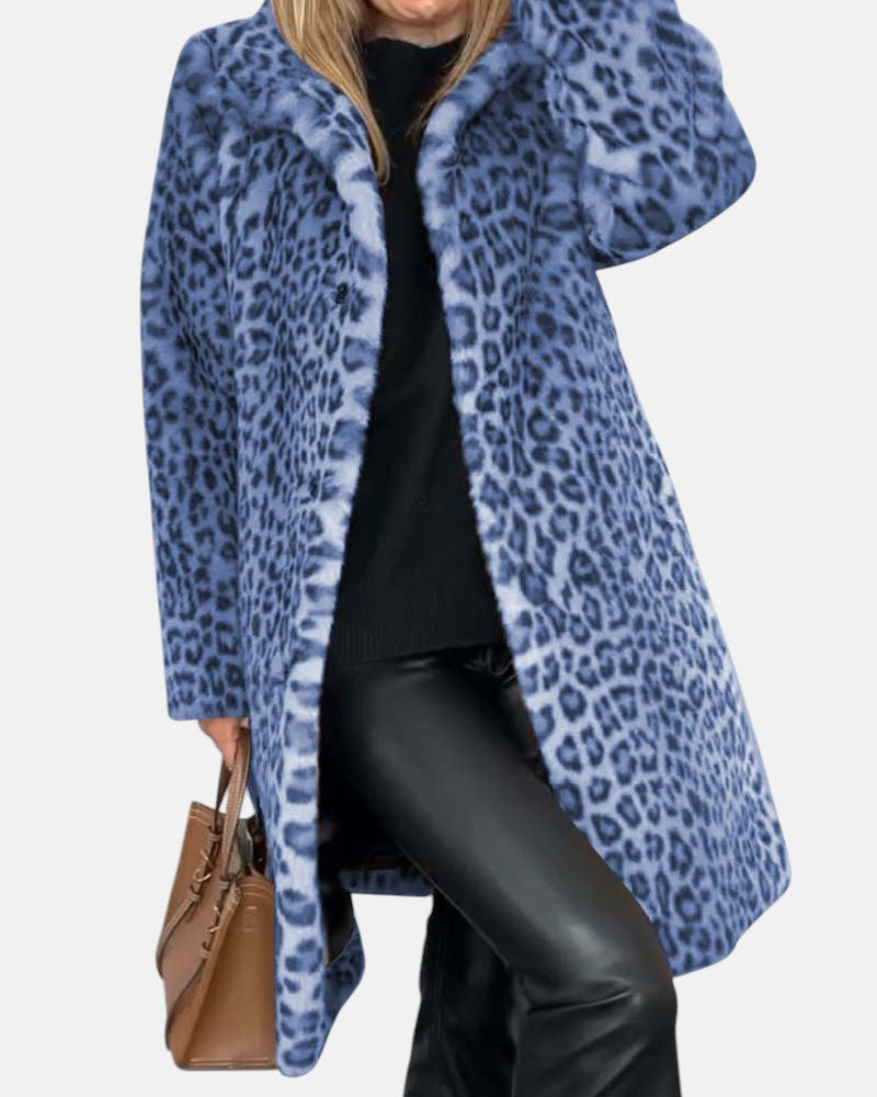 Élodie | Manteau Long à Imprimé Léopard