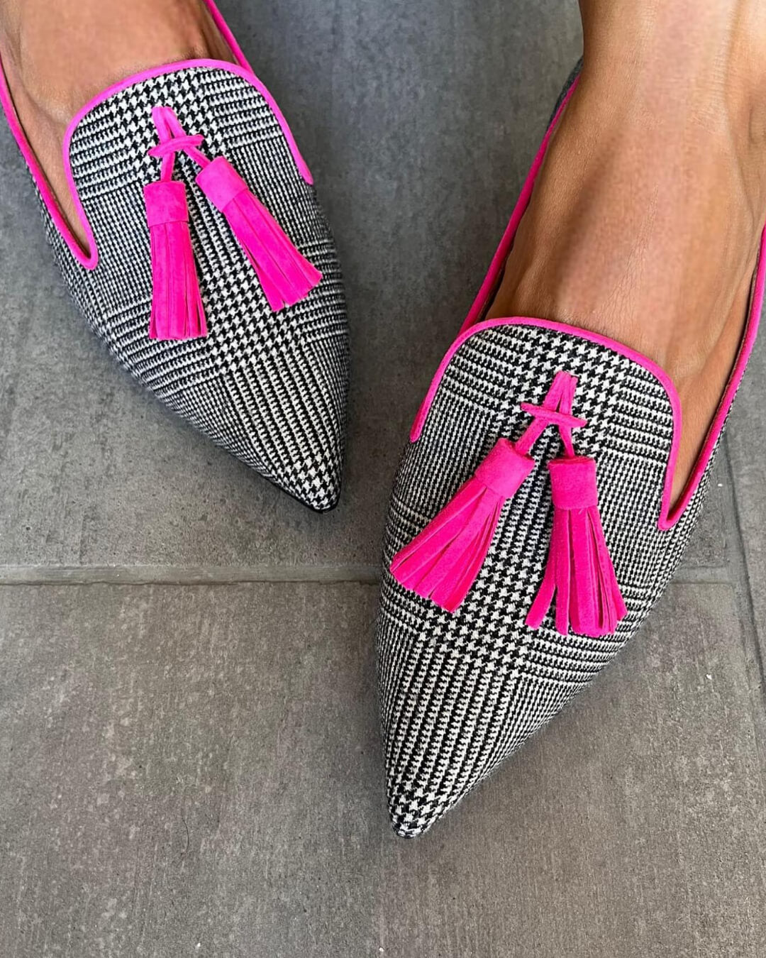 Aria | Pointed Mocassin with Neon Fringes