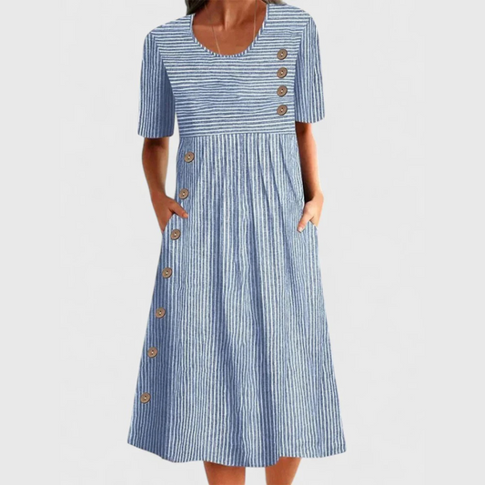 Estelle | Rayé Robe Mi-Longue