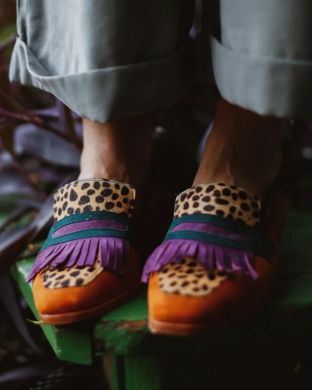 Scarlett | Frangé Imprimé Animal Mocassin