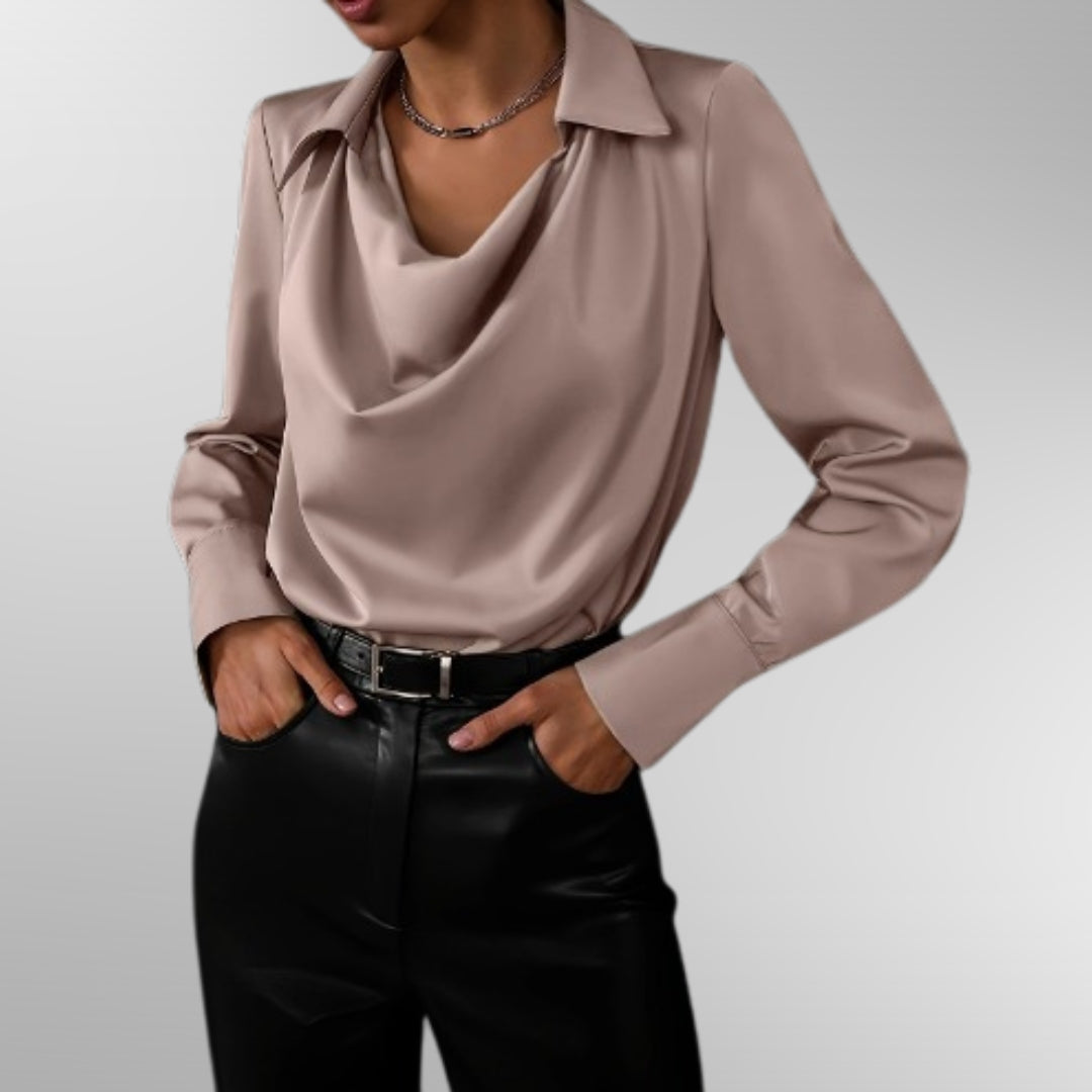 Evelyn | Drapé Satin Blouse