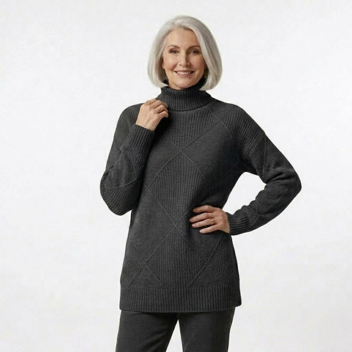 Helena | Texturé Col Roulé Pull