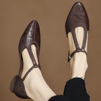 Sophia | Cuir T-Bar Mary Jane Plates